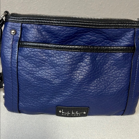 Nicole Miller Handbags - Nicole Miller Blue Crossbody Bag with Textured Finish